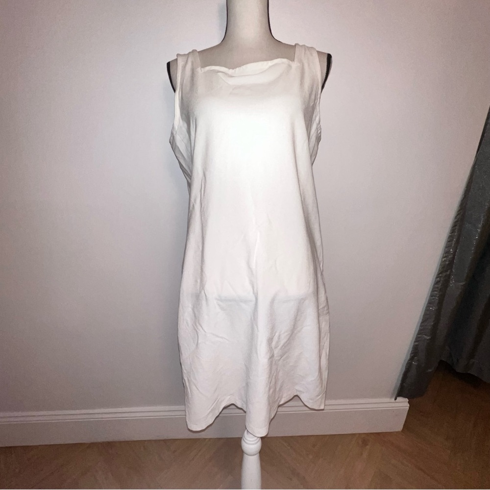 Eileen Fisher Dress Women’s White Sleeveless Viscose Nylon Blend Size Large